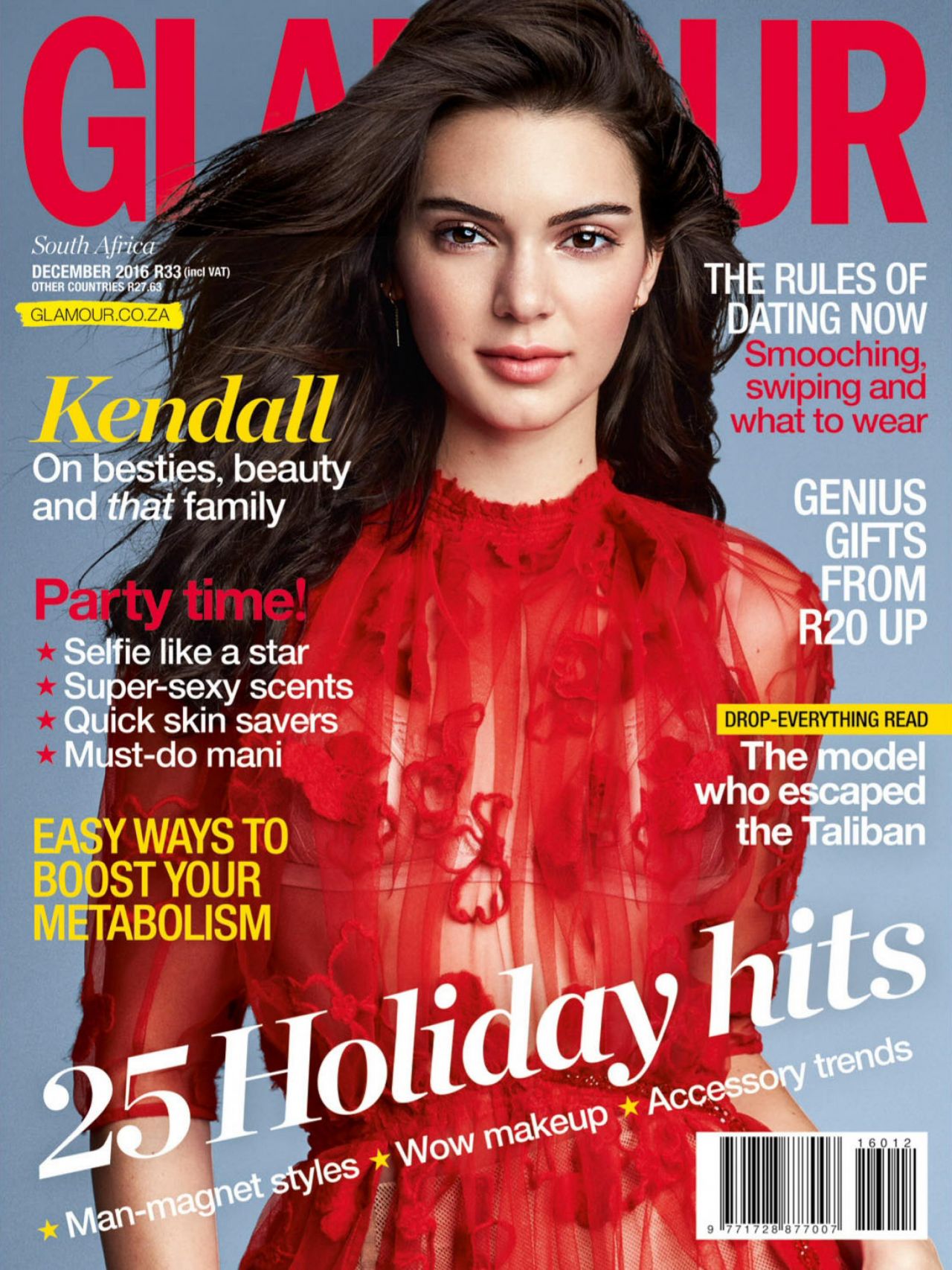 Kendall Jenner - Glamour Magazine South Africa December 2016 Issue ...