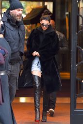 Kendall Jenner in a Pair of Black Thigh High Stripper Boots – Leaving the Mandarin Hotel 11/29/ 2016 