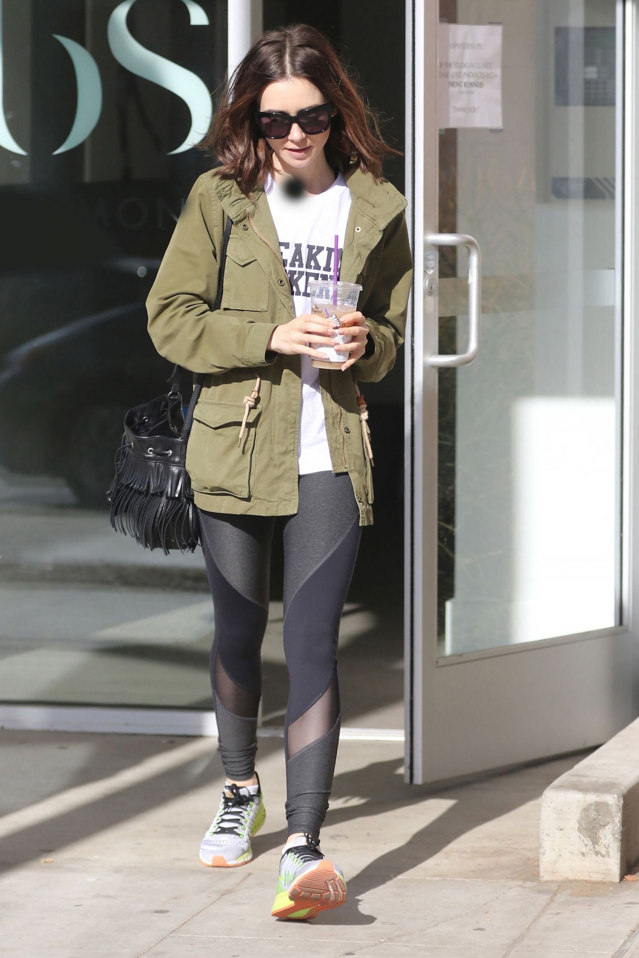 Lily Collins - Leaving the Gym in West Hollywood 11/19/ 2016 • CelebMafia