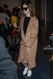 Lily Collins Travel Outfit - LAX Airport in LA 10/31/ 2016 