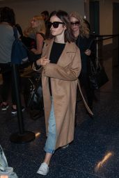 Lily Collins Travel Outfit - LAX Airport in LA 10/31/ 2016 
