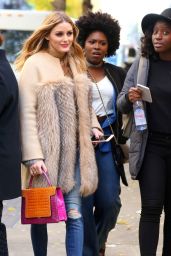 Olivia Palermo Wearing a Fur Coat - Out in NYC 11/28/ 2016