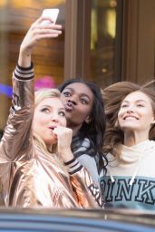 Rachel Hilbert, Grace Elizabeth & Zuri Tibby Pose in Front of the Mandarin Oriental in Paris 11/28/ 2016
