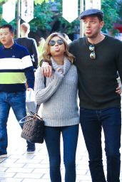 Sarah Hyland and Dominic Sherwood - Christmas Shopping at the Grove in Los Angeles 11/29/ 2016