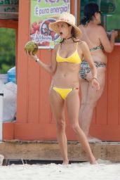 Alessandra Ambrosio in a Yellow Bikini at Beach in Santa Catarina, Brazil 12/30/ 2016