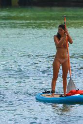 Alexandra Rodriguez - Paddle Boards in a Beige Colored Bikini in Miami 12/20/ 2016