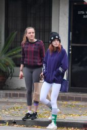 Bella Thorne in Tights - Leaves a Restaurant and Shops at the Psychic Eye in Studio City 12/15/ 2016