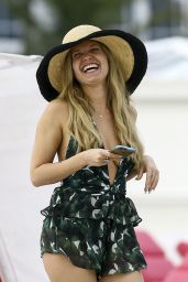 Chanel West Coast - in One Piece Bathing Suit With a Plunging Neckline in Miami 10/21/ 2016
