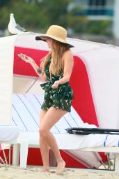 Chanel West Coast - in One Piece Bathing Suit With a Plunging Neckline in Miami 10/21/ 2016