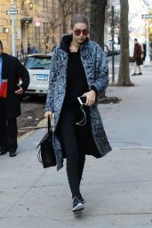 Gigi Hadid Street Style - Arriving at a Photo Studio in NYC 12/13/ 2016