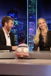 Jennifer Lawrence Appeared on EL Homiguero TV Show Hosted by Pablo Motos in Madrid 12/15/ 2016
