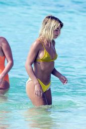 Jessica Woodley in Yellow Bikini on the Beach in Barbados 12/19/ 2016 