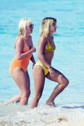 Jessica Woodley in Yellow Bikini on the Beach in Barbados 12/19/ 2016 