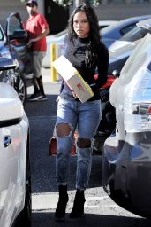 Karrueche Tran in Ripped Jeans - Holiday Shopping in Los Angeles 12/21/ 2016
