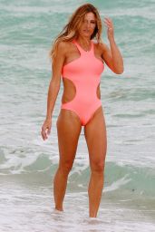 Kelly Bensimon in a Pink Bikini at the Beach in Miami 12/3/ 2016