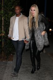 Lindsey Vonn and Los Angeles Rams Football player Kenan Smith Head to the Delilah Club in West Hollywood 12/18/ 2016