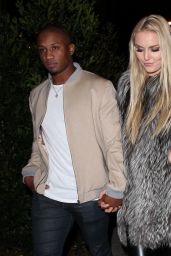 Lindsey Vonn and Los Angeles Rams Football player Kenan Smith Head to the Delilah Club in West Hollywood 12/18/ 2016