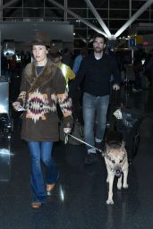 Maggie Q - Walk With Her Dog Through JFK Airport in New York 12/28/ 2016