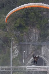 Nina Dobrev - Paragliding in Rio De Janeiro 12/4/ 2016 