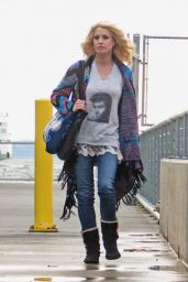 Sara Barrett Wearing a George Michael Shirt at the Seattle Waterfront 12/27/ 2016