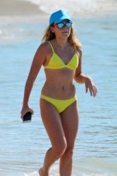 Tallia Storm in Yellow Bikini on the Beach in Barbados 12/26/ 2016