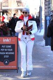 Yolanda Hadid Winter Style - in White While Vacationing in Aspen, Colorado 12/29/ 2016