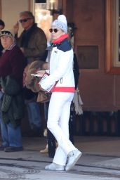 Yolanda Hadid Winter Style - in White While Vacationing in Aspen, Colorado 12/29/ 2016