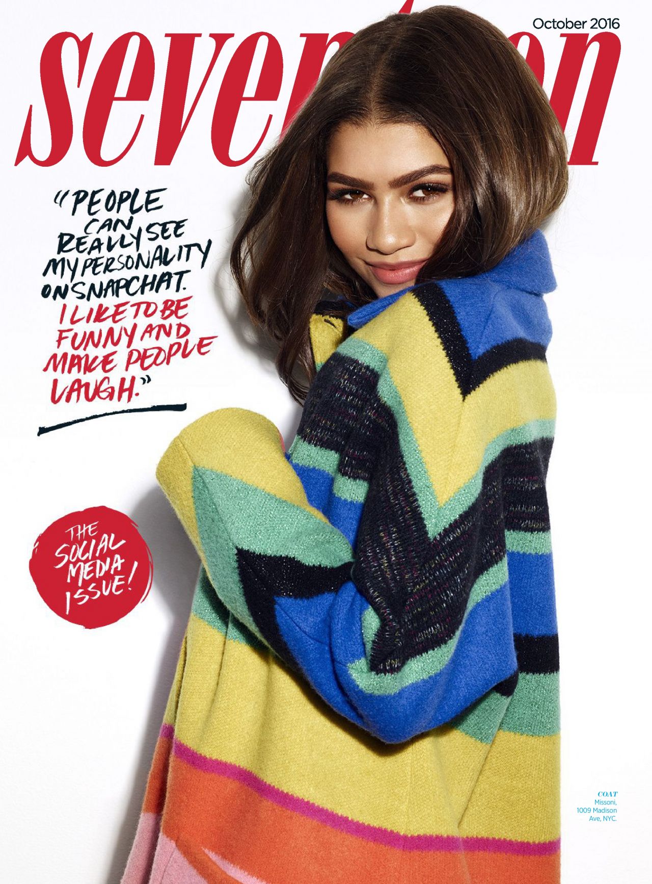 Zendaya Seventeen Magazine Usa October 2016 Issue • Celebmafia