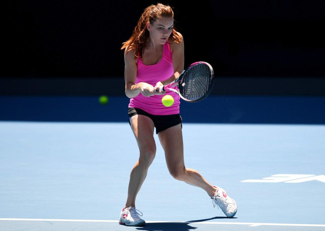Agnieszka Radwanska - Practice Session Ahead of AO Tennis Tournament in Melbourne, Australia 1/15/ 2017