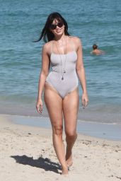 Daisy Lowe in Swimsuit on the Beach in Miami 1/5/ 2017
