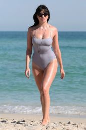 Daisy Lowe in Swimsuit on the Beach in Miami 1/5/ 2017