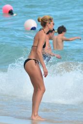 Doutzen Kroes in Black Bikini at the Beach in Miami 1/3/ 2017