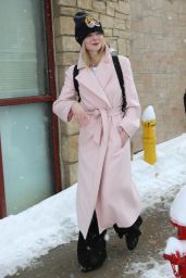 Elle Fanning Winter Outfit - Out in Park City, Utah 1/22/ 2017