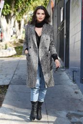 Emily Ratajkowski Looks Stunning in a Gray Coat - Los Angeles, CA 1/24/ 2017