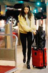 Emily Ratajkowski Travel Outfit - JFK Airport in New York 1/23/ 2017