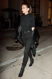 Emily Ratajkowski Wears Black-on-Black to Catch LA in West Hollywood 1/27/ 2017