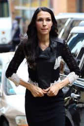 Famke Janssen Showed Off Her Thin Figure in a Tight Black Dress - NYC 1/12/ 2017