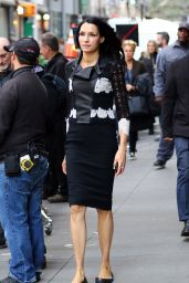 Famke Janssen Showed Off Her Thin Figure in a Tight Black Dress - NYC 1/12/ 2017