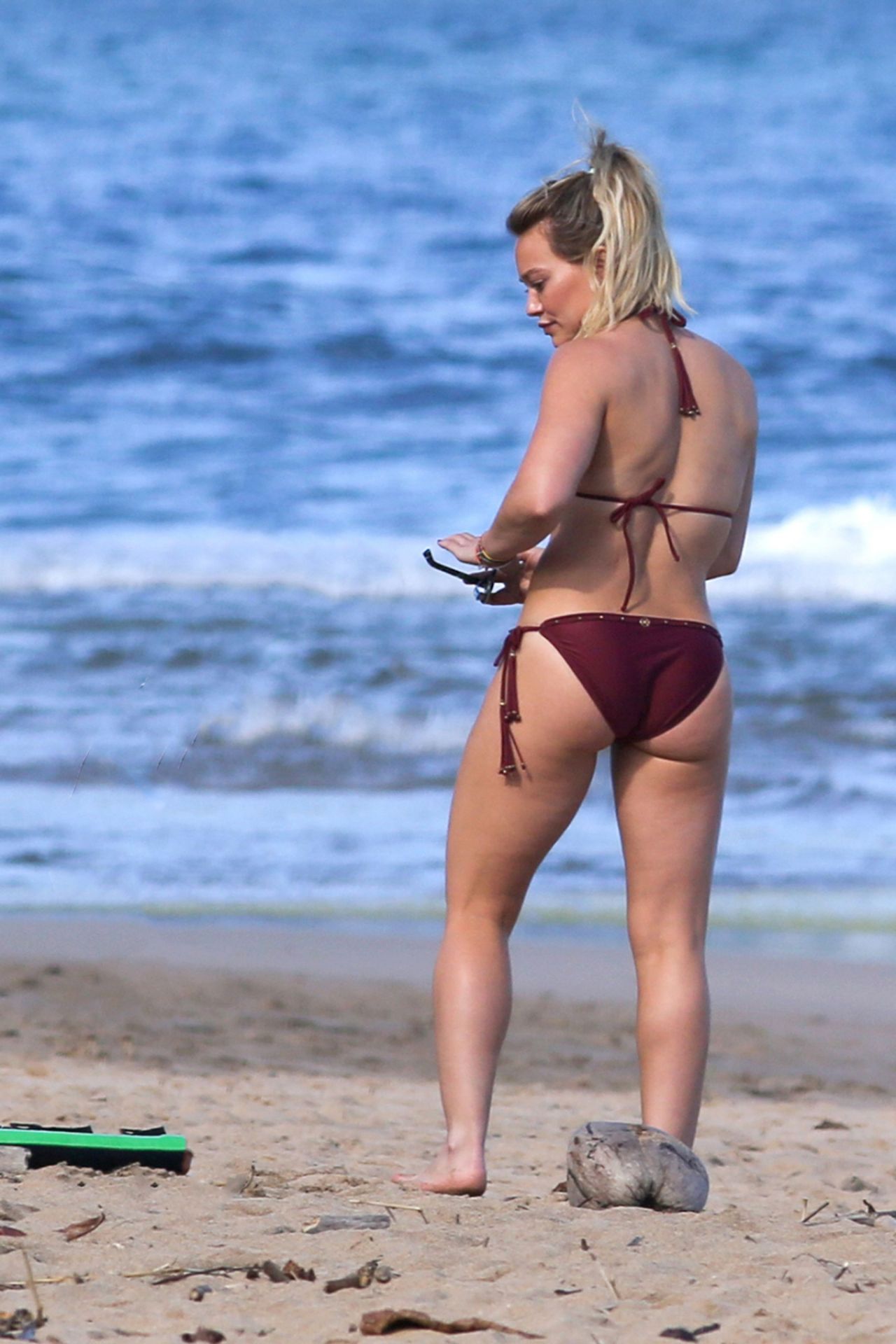 Hilary Duff in Bikini at the Beach in Hawaii 1/1/ 2017 * Cel