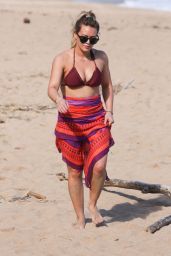 Hilary Duff  in Bikini at the Beach in Hawaii 1/1/ 2017