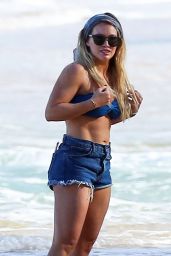 Hilary Duff in Bikini Top at a Beach in Hawaii 1/2/ 2017 