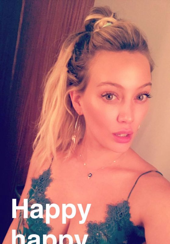 Hilary Duff - Showing Some Cleavage on Snapchat 12/31/ 2016 