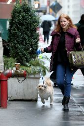 Jessica Chastain - Walking Her Dog in NYC 1/2/ 2017