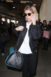Kate Mara Travel Outfit - Arriving at Los Angeles International Airport 1/16/ 2017