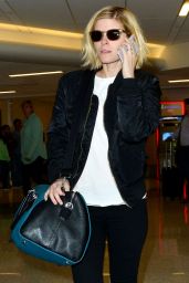 Kate Mara Travel Outfit - Arriving at Los Angeles International Airport 1/16/ 2017