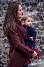 Kate Middleton - Arrives at Christmas Day Church Service at St Mark