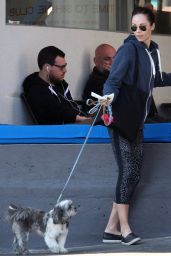 Laura Vandervoort in Leggings - Walking Her Dog in West Hollywood 1/26/ 2017