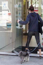 Laura Vandervoort in Leggings - Walking Her Dog in West Hollywood 1/26/ 2017