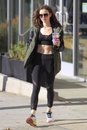Lily Collins at a Gym in Beverly Hills 1/27/ 2017