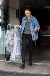 Lily Collins - Leaving the Dry Cleaners in Beverly Hills 1/5/ 2017 